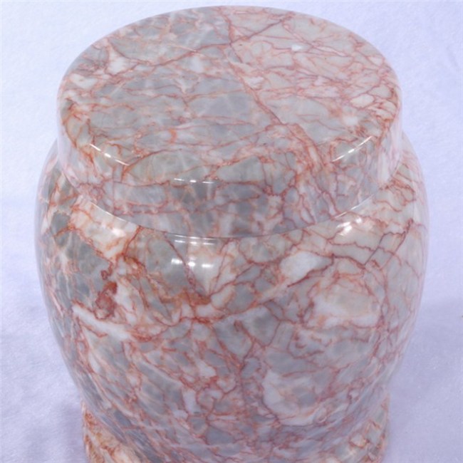 Red Marble stone ash urn